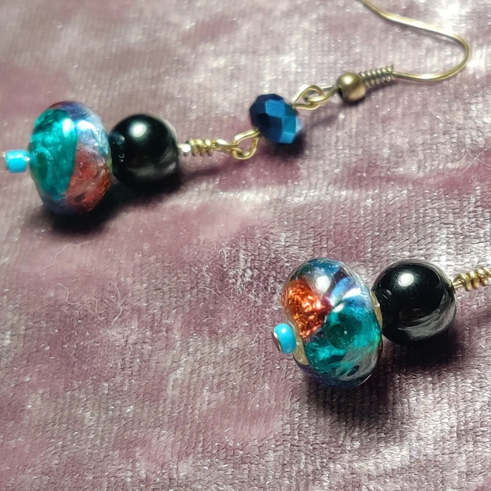 Handmade Earrings with Beautiful Glass Beads - Picture 7 of 9